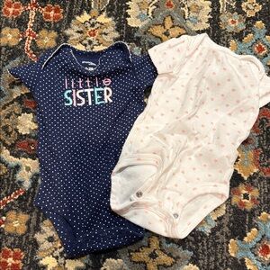 Baby Bodysuit Set - Navy and White